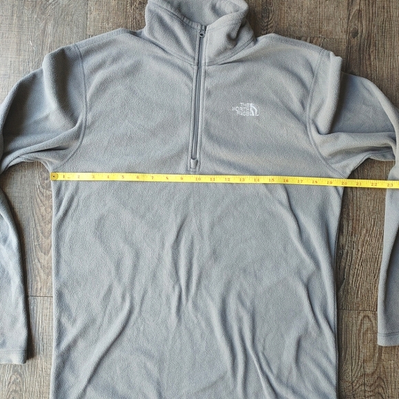 North Face 1/4 Zip Fleece Men's Gray Jacket Size Small Pullover Sweatshirt - Picture 5 of 15